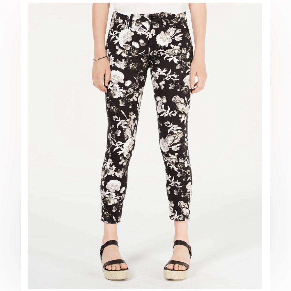 Jen7 by 7 For All Mankind High Waist Floral Print Ankle Skinny Jeans size 4 NWOT